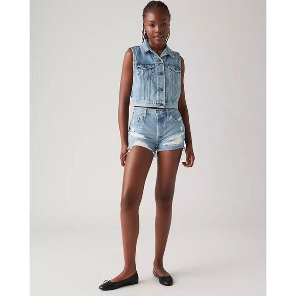 ✨Levi's® Premium 501® ORIGINAL FIT HIGH RISE WOMEN'S SZ 29 SHORTS✨ - Picture 1 of 15